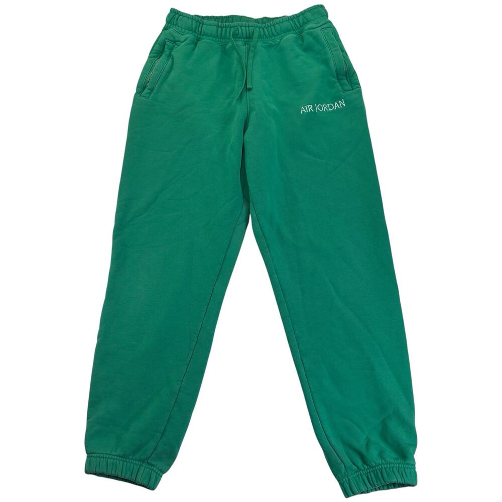 Air Jordan Nike Sweatpants Green Athletic Basketball Spellout Men Medium Joggers